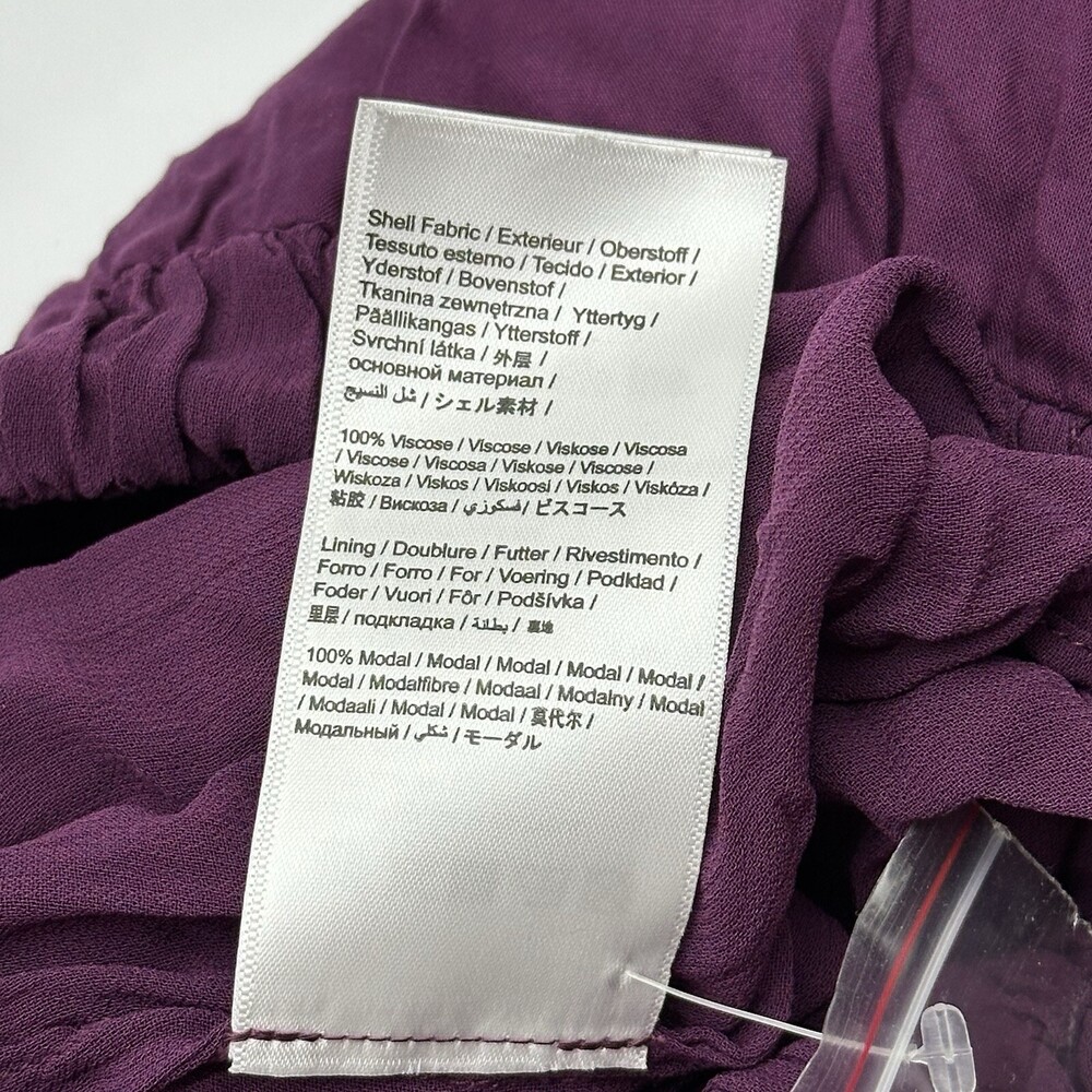 Farm Rio Size XXS Purple Smocked Long Sleeve Mock Neck Ruffled Peplum Top NWOT - Picture 13 of 13